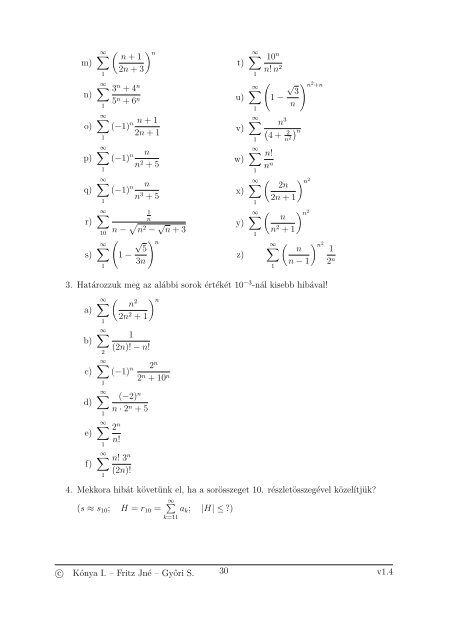 Numerikus sorok - Index of