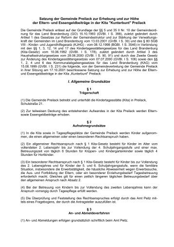 Turnow-Preilack - Erhebung Essengeld - Amt Peitz