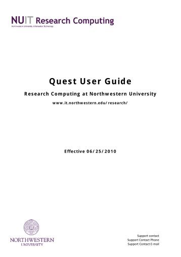 Quest Guide for User.. - Northwestern University Information ...