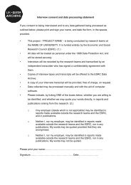 Example consent form: interviews in the workplace - UK Data Archive