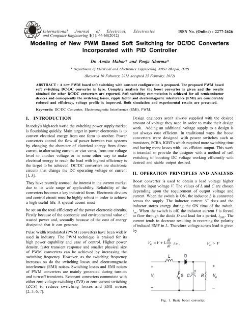 Modelling of New PWM Based Soft Switching for DC/DC Converters ...