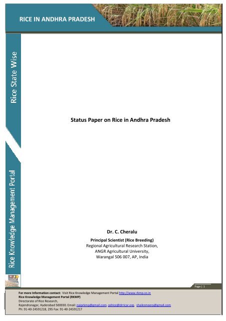 RICE IN ANDHRA PRADESH - Rice Knowledge Management Portal