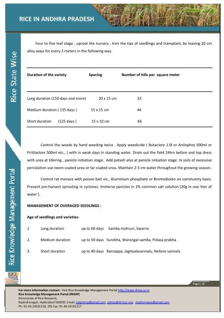 RICE IN ANDHRA PRADESH - Rice Knowledge Management Portal