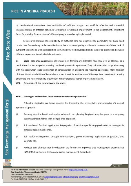 RICE IN ANDHRA PRADESH - Rice Knowledge Management Portal