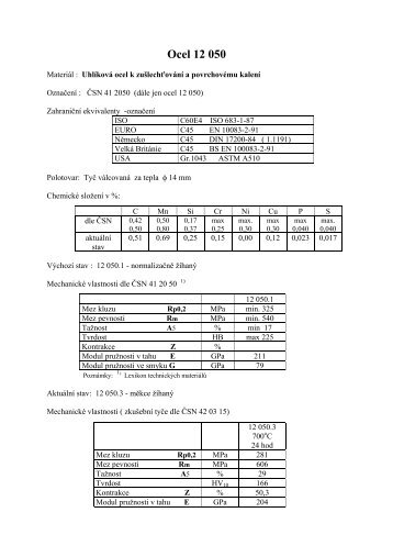 Ocel 12 050 - VUT UST