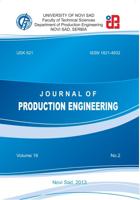 Journal Of Production Engineering 2013 No 2