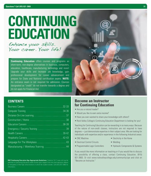 CONTINUING EDUCATION Rock Valley College