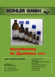 Apothekenkatalog - Köhler GmbH - Labor und Lehrmittel Vertrieb