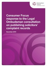Consumer Focus response to the Legal Ombudsman consultation ...