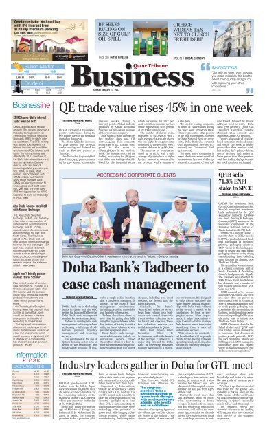 Doha Bank S Tadbeer To Ease Cash Management Qatar Tribune