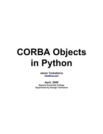 CORBA Objects in Python - GNOME Project Listing