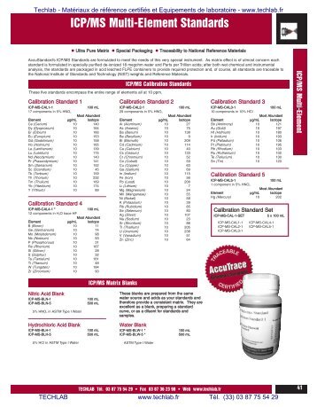 ICP/MS Multi-Element Standards - Techlab