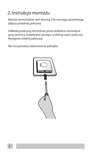 Devireg 530, 531 i 532 Instrukcja montaÅ¼u - Ogrzewanie Elektryczne