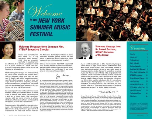 NEW YORK SUMMER MUSIC FESTIVAL - SUNY Oneonta