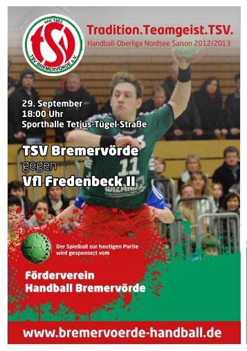 27432 Bremervörde Telefon 04761/2623 - TSV Bremervörde Handball