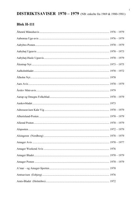 Distrikstaviser 1970-1979 - Statsbiblioteket