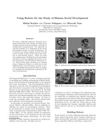 Using Robots for the Study of Human Social Development