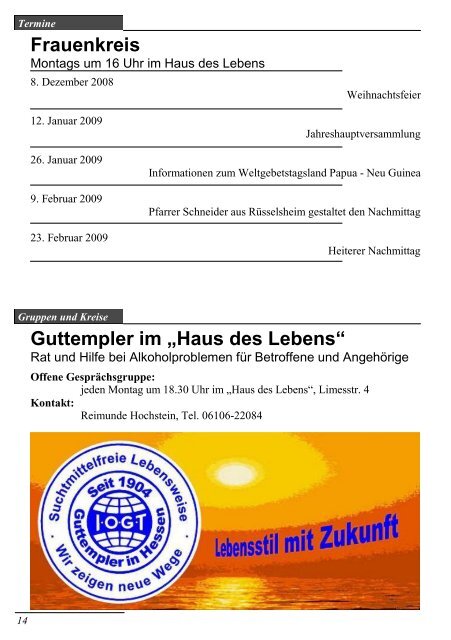 7. Dezember 2008 - Evangelische Martin-Luther-Gemeinde