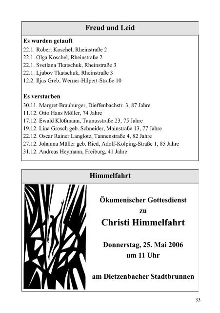 9. bis 19. März 2006 Haus - Evangelische Martin-Luther-Gemeinde