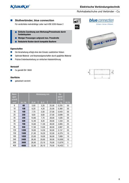 Blue connectionÂ® Katalog - Gustav Klauke GmbH