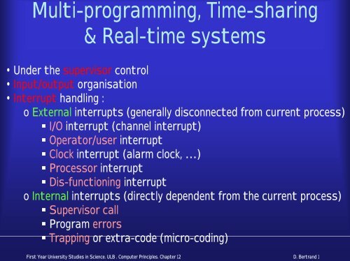 Multi-programming, Time-sharing & Real-time systems - IIHE