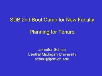 SDB 2nd Boot Camp for New Faculty Planning for Tenure