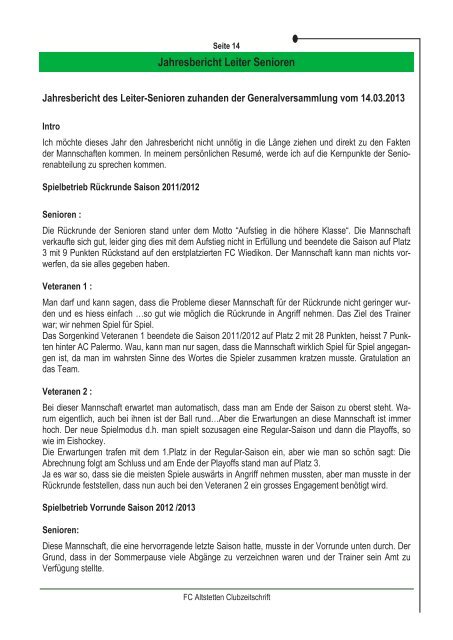 FCA Info April 2013 - FC Altstetten