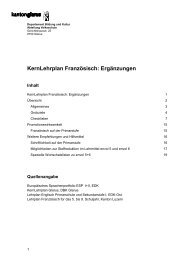 KernLehrplan FranzÃ¶sisch: ErgÃ¤nzungen - Kanton Glarus