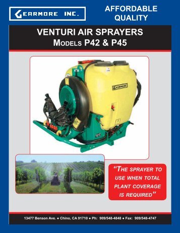 VENTURI AIR SPRAYERS MODELS P42 & P45