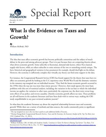 Special Report No. 207: What Is the Evidence on ... - Tax Foundation