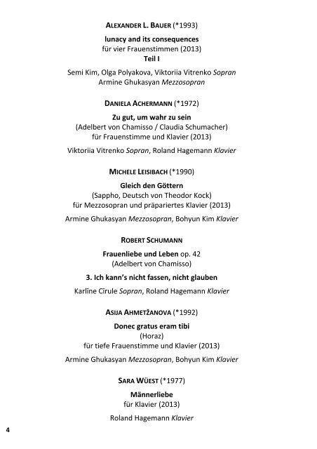 Programmheft - Staatliche Hochschule für Musik und Darstellende ...