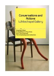 Conversations and Actions Whitechapel Gallery