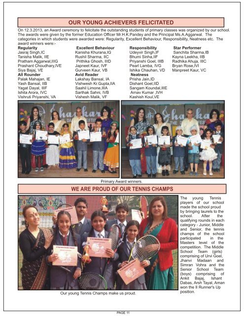 Dec'12-Mar'13 - Saint Mark's Sr. Sec. Public Schools