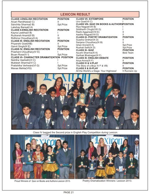 Dec'12-Mar'13 - Saint Mark's Sr. Sec. Public Schools