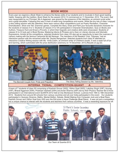 Dec'12-Mar'13 - Saint Mark's Sr. Sec. Public Schools