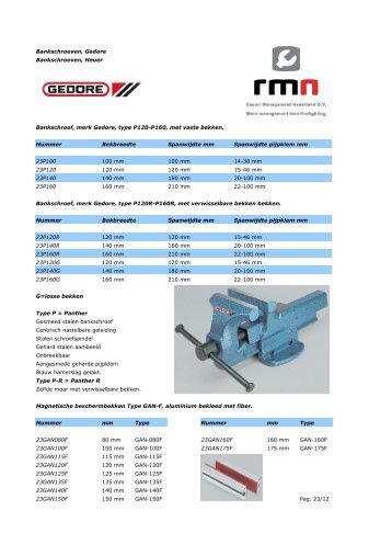 Bankschroeven, Gedore Bankschroeven, Heuer Bankschroef, merk ...