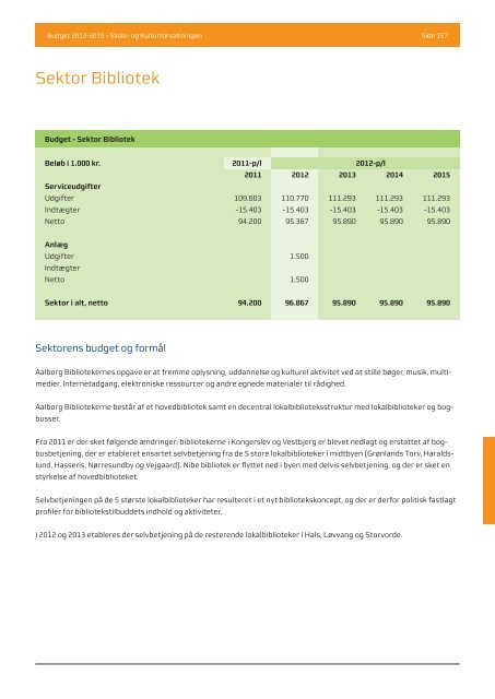 Budgwet 2012 - 2015 - Aalborg Kommune