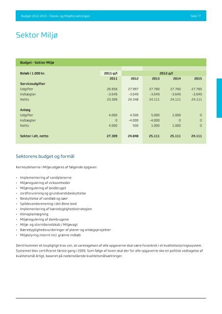 Budgwet 2012 - 2015 - Aalborg Kommune