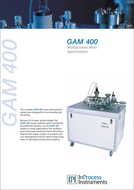 GAM 400 data sheet (PDF | 567 kb) - InProcess Instruments