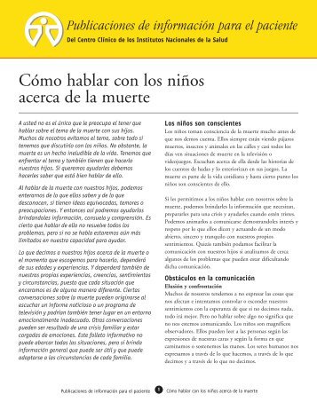 Cómo hablar con los niños acerca de la muerte - National Institutes ...