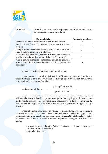 capitolato speciale fornitura di materiale sanitario per anestesia e ...