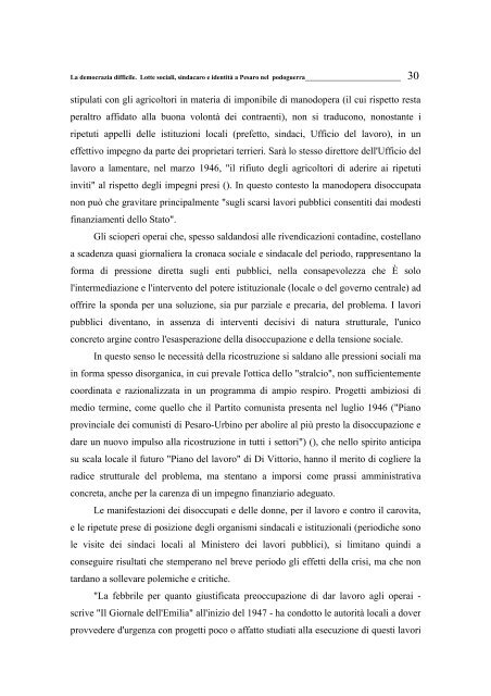 Lotte sociali, sindacato e identitÃ  a Pesaro nel dopoguerra di ...