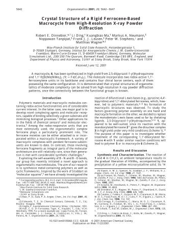 Crystal Structure of a Rigid Ferrocene-Based Macrocycle ... - CCP14