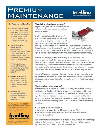 Premium Maintenance - Frontline Test Equipment