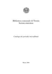 Catalogo dei periodici microfilmati - Biblioteca Comunale di Trento
