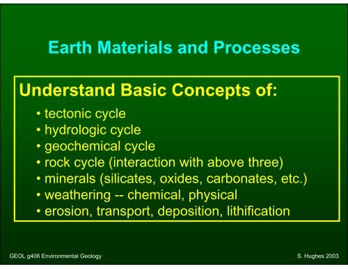 Earth Materials And Processes Understand Basic Concepts Of - 