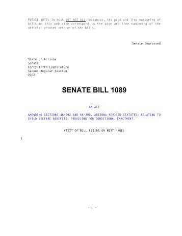 SENATE BILL 1089 - Arizona State Legislature