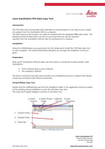 Leica ScanStation P20 Data Copy Tool - Gefos