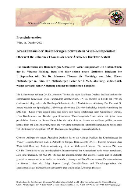 Krankenhaus Der Barmherzigen Schwestern Wien Vinzenz Gruppe