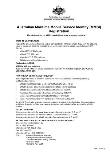 PDF: 36Kb - Australian Maritime Safety Authority